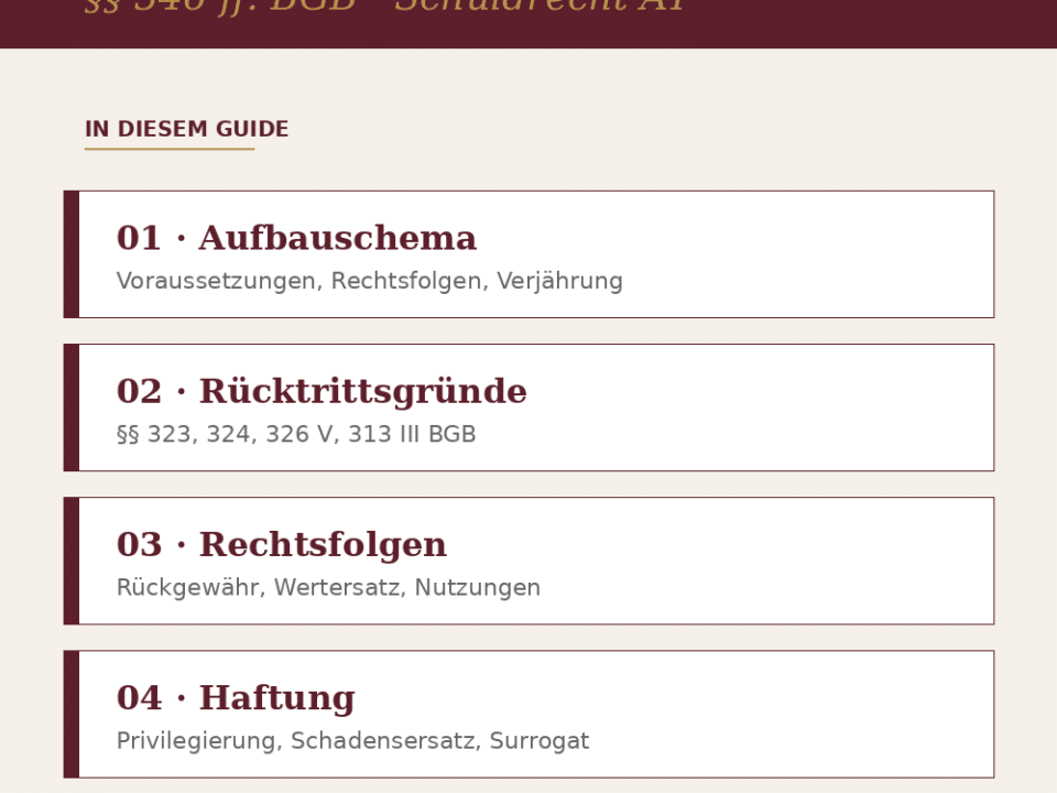 Übersicht der Rücktrittsgründe nach BGB für Jurastudierende im Schuldrecht AT