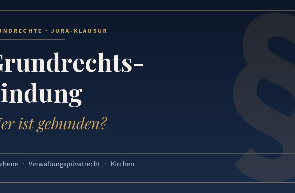 Grundrechtsbindung, Wer ist gebunden?. Schlagworte: Beliehene, Verwaltungsprivatrecht, Kirchen.