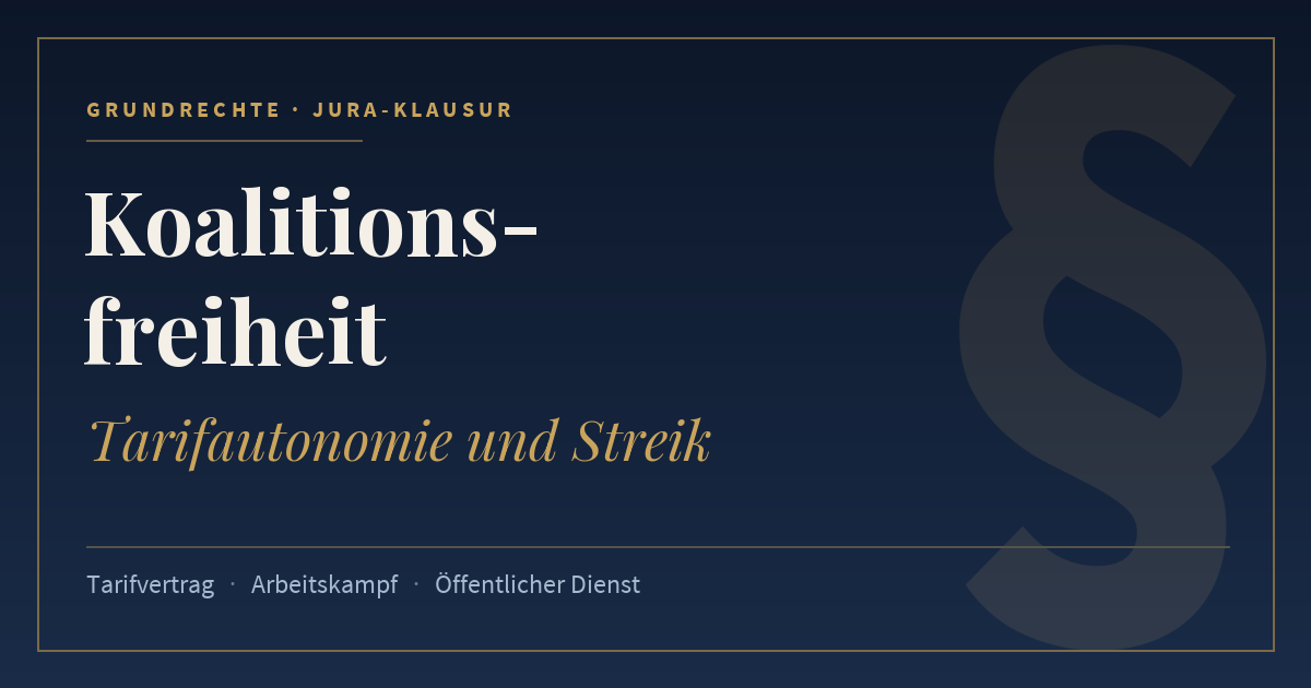Koalitionsfreiheit, Tarifautonomie und Streik. Schlagworte: Tarifvertrag, Arbeitskampf, Öffentlicher Dienst.