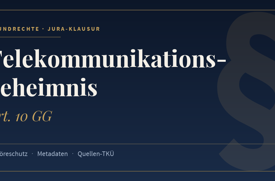Telekommunikationsgeheimnis, Art. 10 GG. Schlagworte: Abhöreschutz, Metadaten, Quellen-TKÜ.