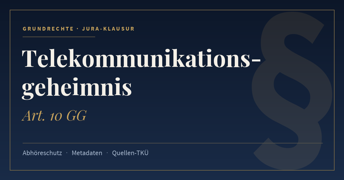 Telekommunikationsgeheimnis, Art. 10 GG. Schlagworte: Abhöreschutz, Metadaten, Quellen-TKÜ.